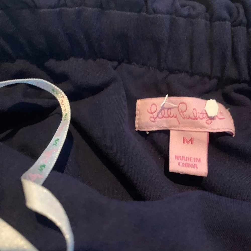 Lilly Pulitzer strapless navy ruffles yellow plaid - Picture 5 of 6